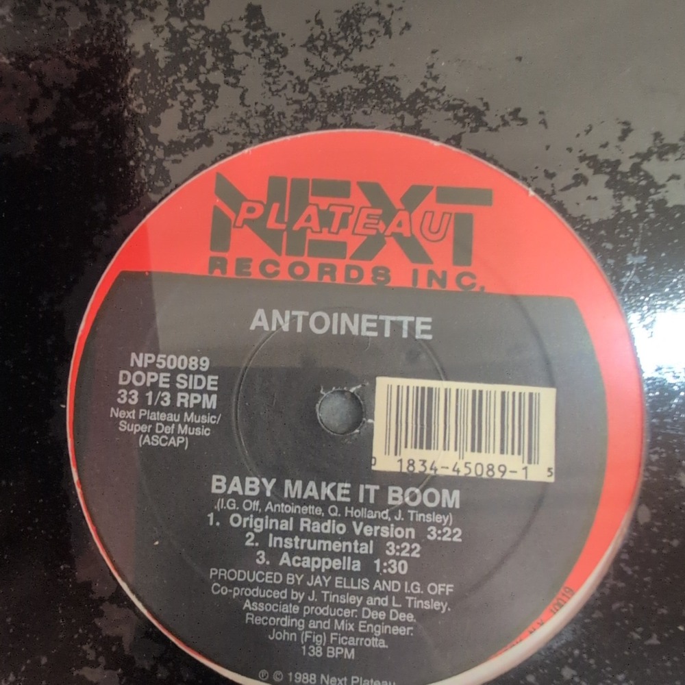 Antoinette Baby Make It Boom 12" Vinyl Single 1988 Next Plateau NP50089 Hip Hop - Picture 2 of 4